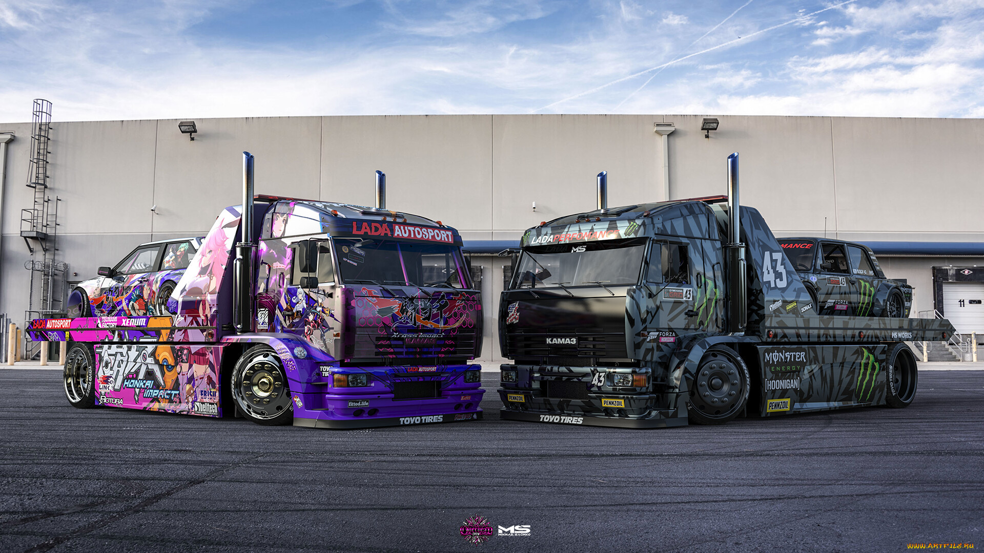 itasha kamaz lada 2108 - hoonitruck kamaz vaz 2106, ,  , itasha, kamaz, lada, 2108, and, hoonitruck, tow, vaz, 2106, hoonicorn, , 